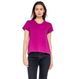 Wilt Women's Baby Fit Shrunken Crew Elbow Sleeve T-Shirt Purple Size Small